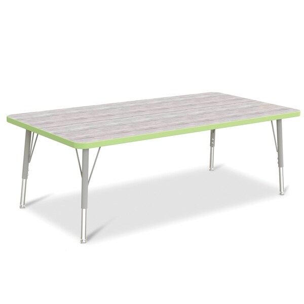 Jonti-Craft Berries Rectangle Activity Table, 30 in. x 60 in., E-height, Driftwood Gray/Key Lime/Gray 6408JCE451 - main